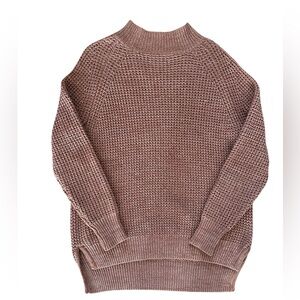 BDG Ribbed Mock Neck Sweater in Mauve